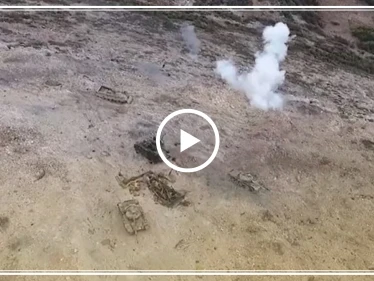 شاهد حُطام دبابات جيش النظام السوري خلال معارك الكبانة بريف اللاذقية (فيديو)