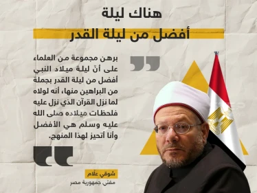 مفتي مصر ليلة ميلاد النبي أفضل من ليلة القدر