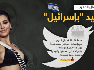 ملكة جمال المغرب (كوثر بن حليمة)، تُشيد ب"إسرائيل" ،بعد مشاركتها في مسابقة ملكة جمال الكون المقامة فيها.