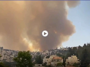 بالفيديو || حرائق هائلة تطرد الإسرائيليين من منازلهم غرب مدينة القدس والتحقيقات على قدمٍ وساق