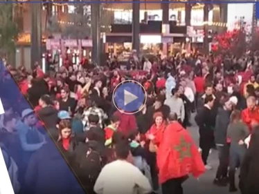 بالفيديو|| احتفال جماهير المغرب بفرح عارم.. وفوضى تسود شوارع بروكسل بعد الفوز التاريخي