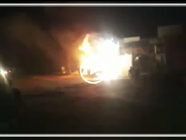 بالفيديو|| انفجارات مرعبة وحريق ضخم بأحد محال بيع المحروقات ببلدة سجو شمالي حلب