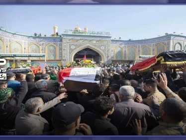 بالصور || كربلاء تُشيّع قتلى الحادث المروري بدمشق.. والنظام السوري يزيل "حاجز القطيفة" المُسبب