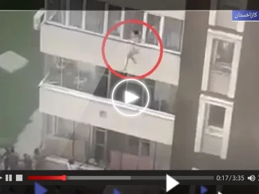 كازاخستان.. مواطنون يقفزون من نوافذ مبنى يحترق خوفاً من الاختناق داخله (فيديو)