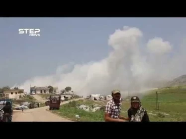 شاهد قصف عنيف يستهدف محيط النقطة التركية بمنطقة شير مغار غرب حماة وسط حالة وهلع بصفوف المدنيين