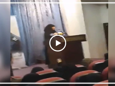 شاهد بالفيديو|| ابنة "قاسم سليماني" خلال حفل لـ"حزب الله" تفاجئ الحضور بلهجتها اللبنانية