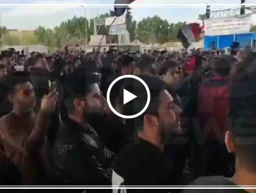 بالفيديو || في "مليونية" العراق هذا موقف المتظاهرين من التصعيد الأمريكي الإيراني