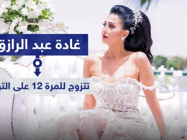 زواج غادة عبد الرازق ودخولها القفص الذهبي للمرة 12 على التوالي