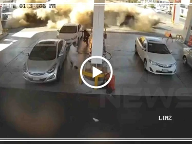 بالفيديو || لحظة الإنفجار بمحطة وقود في المدينة المنورة