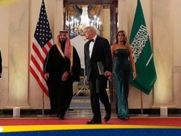 ميلانيا ترامب تستقبل محمد بن سلمان بفستان أخضر يثير تفاعلاً على مواقع التواصل - وكالة ستيب نيوز