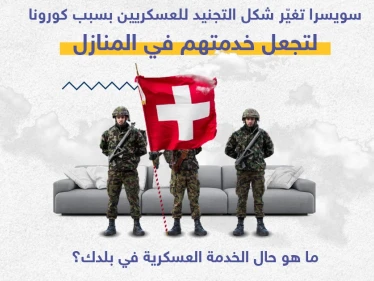 الجيش السويسري يغيير شكل التجنيد العسكري ليجعلها في المنازل للحد من خطر تفشي جائحة فيروس كورونا في الثكنات