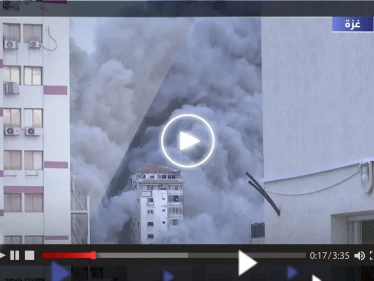 فيديو يوثق لحظة تدمير "برج فلسطين" في قطاع غزة وكتائب القسام تتوعد