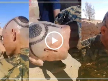 شاهد بالفيديو: أحد عناصر قسد يجعل من رأسه "لوحة فنيّة" غير مألوفة