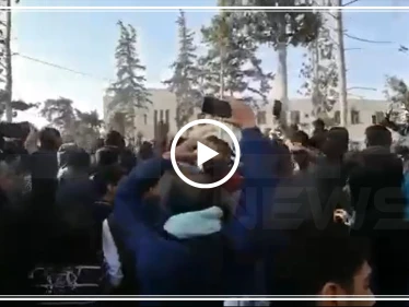 فيديو || غضب في مدينة الباب واقتحام لمبنى قيادة الشرطة