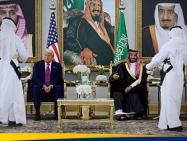 شاهد|| ترامب يثير الجدل بامتناعه شرب فنجان قهوة الضيافة في السعودية
