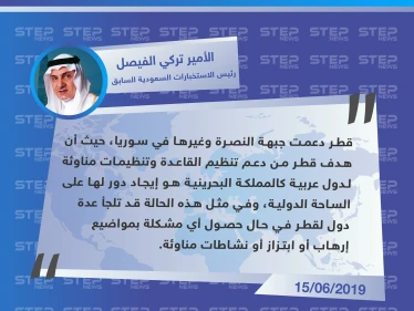 رئيس الاستخبارات السعودية السابق يكشف عن دعم قطر لتنظيم القاعدة في سوريا وغايتها من ذلك