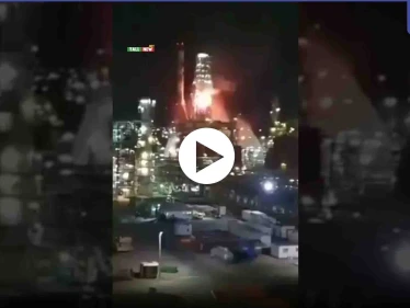 بالفيديو|| ألسنة اللهب تلتهم منشأة نفطية تابعة لإسرائيل في حيفا.. وإعلام عبري يكشف السبب