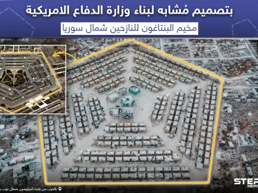 مخيم البنتاغون السوري بتصميم مشابه لبناء وزارة الدفاع الأمريكية