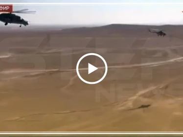 شاهد بالفيديو|| مدرعات عسكرية ووفد روسي ضخم يصل إلى تدمر على متن طائرات هليكوبتر!!