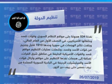 بعد إعلان هزيمته، تنظيم داعش يُحصي هجماته العسكرية في سوريا خلال الأشهر الأولى من العام الجاري