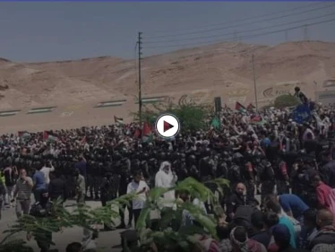 بالفيديو||حشود الأردنيين تزحف نحو الحدود الفلسطينية لليوم الثاني وتتوعد بالمزيد