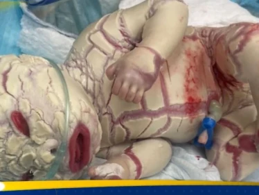 في حالة نادرة.. ولادة طفل عراقي بقشر سمكة (صورة)
