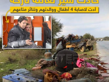 في طريق النزوح حادث سير يوقف مسير عائلة هاربة من القصف الجوي والبري على إدلب