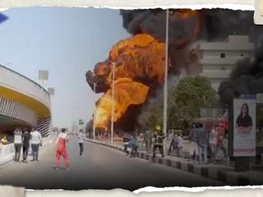 بالفيديو|| انفجار هائل والدخان يغطي سماء منطقة المعنا المصرية والسُلطات تكشف التفاصيل
