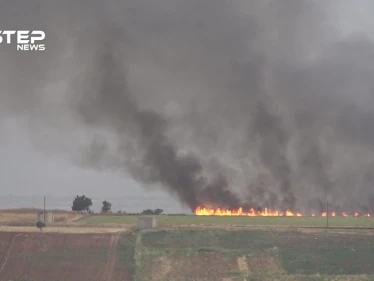 حرائق تطال الأراضي الزراعية شمالي حماة جراء قصف قوات النظام وروسيا - وكالة ستيب نيوز