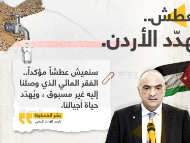 رئيس الوزراء الأردني "بشر الخصاونة"، يُحذر من كارثة جفاف وعطش ستصيب الأردن