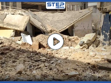 شاهد الدمار في بلدة زردنا شمال إدلب بعد استهداف طيران النظام السوري لها بصاروخين فراغيين
