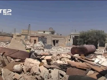 شاهد بالفيديو .. ما خلّفه القصف العنيف على بلدة البوابية جنوبي حلب