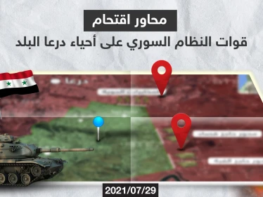 درعا تشتعل من جديد.. قوات النظام تقتحم درعا البلد من 3 محاور والأهالي "تحت الحصار" (خريطة)