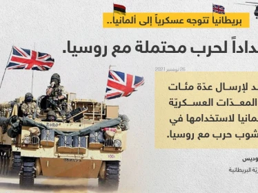 قائد القوات البرية البريطانية (الفريق رالف فوديس) ، يعلن أن بلاده تخطط لإرسال عدة مئات من المعدات العسكرية إلى ألمانيا لاستخدامها في "حال نشوب حرب مع روسيا"
