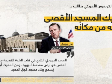 عضو في الكونغرس الأمريكي يطالب بتفكيك المسجد الأقصى ونقله من مكانه