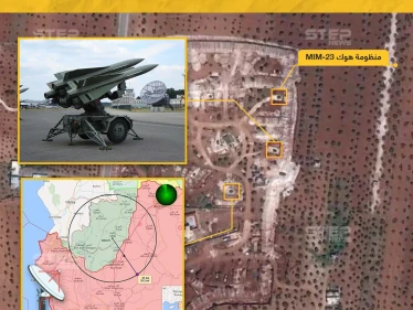 صور عبر الأقمار الصناعية ترصد منظومة هوك MIM-23 التركية للدفاع الجوي المتمركزة جنوب مدينة إدلب