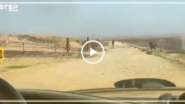 شاهد بالفيديو|| لحظة هروب جماعية لعناصر تابعة لقوات النظام السوري في رأس العين