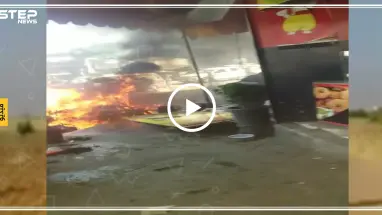شاهد بالفيديو : اللحظات الأولى لانفجار دراجة مفخخة بالقرب بعفرين