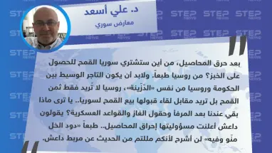 معارض سوري: بعد حرق المحاصيل من أين ستشتري سوريا القمح للحصول على الخبز؟ من روسيا طبعاً