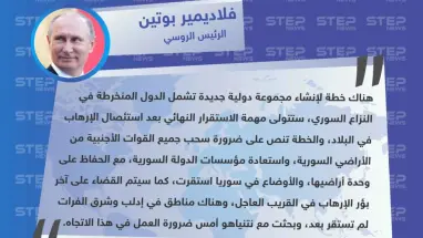 الرئيس الروسي: هناك خطة لإنشاء مجموعة دولية جديدة ستتولى مهمة الاستقرار النهائي في سوريا، واستعادة مؤسسات النظام السوري