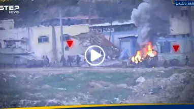 شاهد|| صاروخ من القسام يحوّل "جيب هامر" إسرائيلي إلى خردة.. واحتراق الجنود داخله