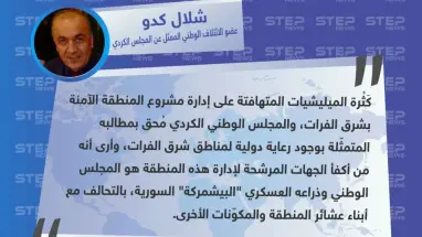 "شلال كدو" عضو الائتلاف الوطني الممثل عن المجلس الكردي حول المطالب الكردية لوجود رعاية دولية لمشروع شرق الفرات
