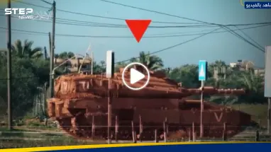 شاهد|| صاروخ من القسام يحول دبابة "ميركافا" إسرائيلية إلى كومة حطام