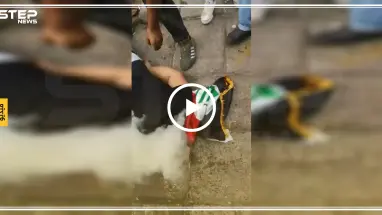 متظاهر عراقي يسقط صريعًا فوق علم بلاده عقب استقرار قنبلة مسيلة للدموع برأسه(فيديو)