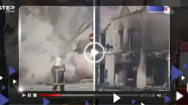 شاهد|| لحظة انهيار مبنى ضخم بسبب أعمال الشغب في باريس