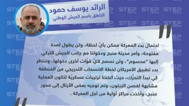 خاص || الجيش الوطني لستيب: دخولنا إلى جانب الجيش التركي لمدينة منبج "محسوم"، ولن نسمح لأيِّ قوَّات أخرى دخولها.