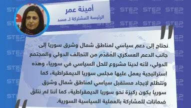 الرئيسة المشتركة ل "مسد": لدينا مشروع للحل السياسي في سوريا لكن لم نتلقَ ضمانات للمشاركة
