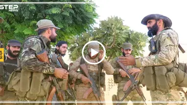 جانب من تجهيزات قوات المعارضة خلال التوجه لقتال النظام على محاور خان شيخون جنوب ادلب