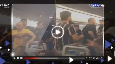 بالفيديو|| شجار عنيف ولكمات بين شبان كويتيين وأجنبي على متن طائرة قادمة من لندن