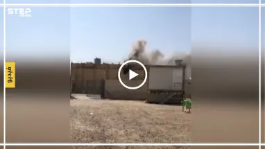 شاهد بالفيديو | عناصر داعش يحرقون سجن عين عيسى بالتزامن مع هروب المئات من عائلاتهم